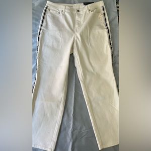 Talbots Jeans Womens 16 Flawless High Waist Straight Ankle White Denim Pants